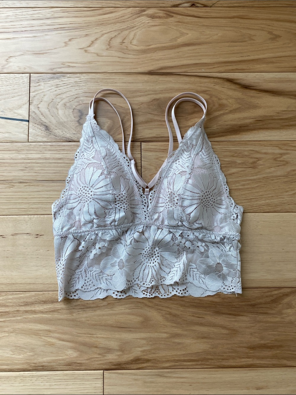 Lace Bralette Crop Top - Light Rose